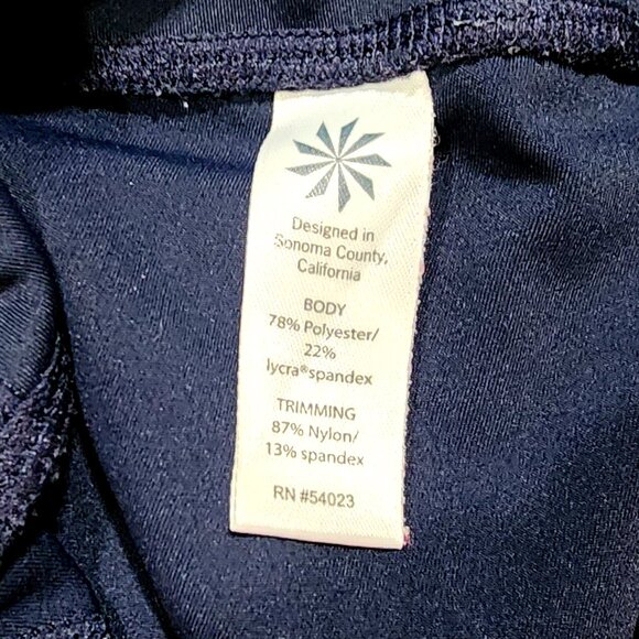 Athleta Cropped Leggings *2 PAIR* Navy and Blue with Burnout Panels - Picture 6 of 7